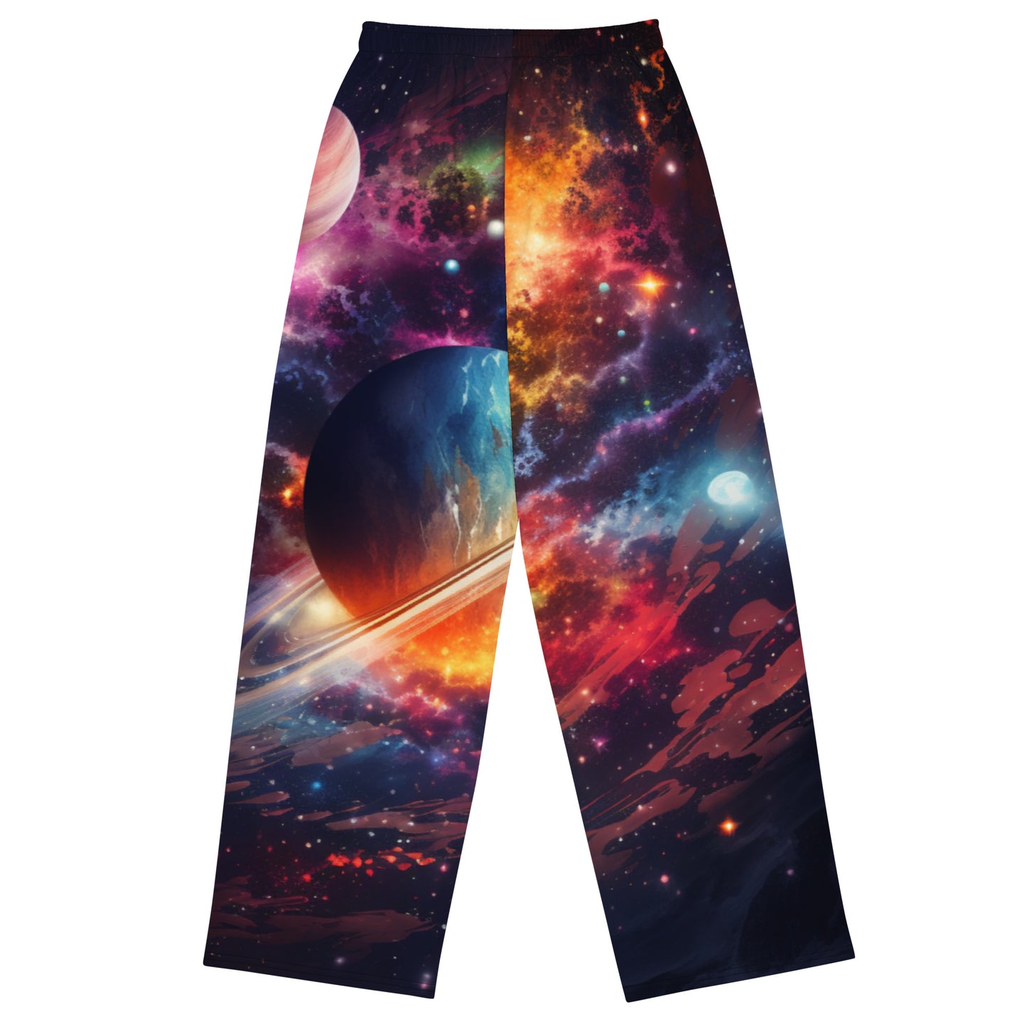 All-over space unisex wide-leg pants