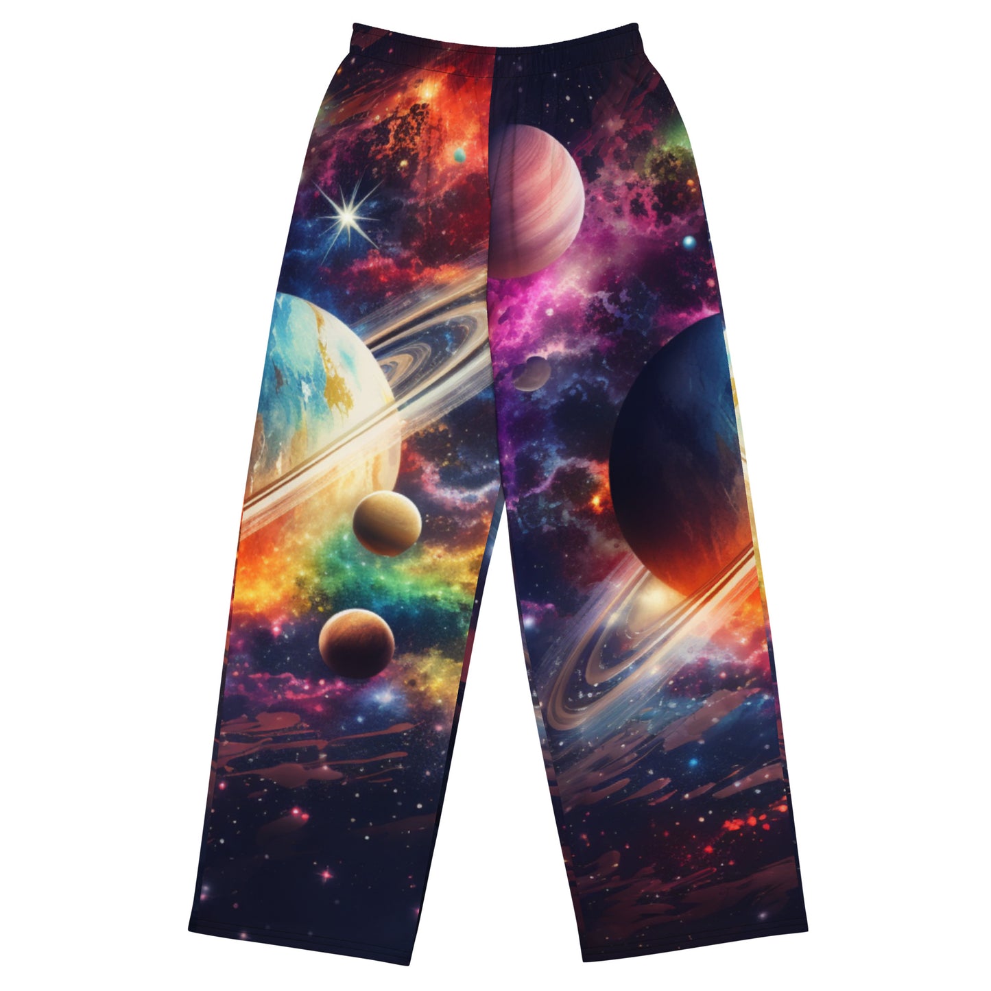 All-over space unisex wide-leg pants